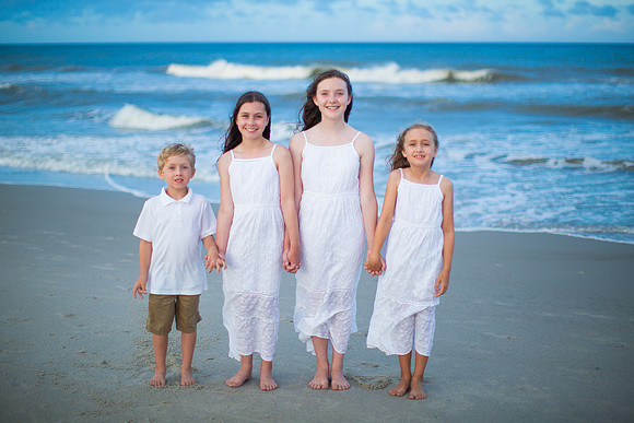 Family Beach Portrait Photography on Pleasure Island, NC:  Carolina Beach, Kure Beach, Fort Fisher