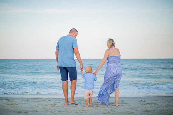 Family Beach Portrait Photography on Pleasure Island, NC:  Carolina Beach, Kure Beach, Fort Fisher
